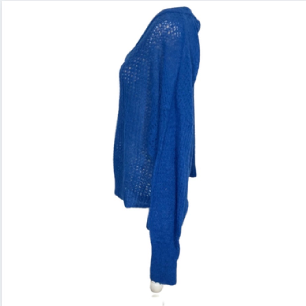 Free People Lulu Oversize V-Neck Sweater, Blue Parrot, NWOT - Picture 3 of 10